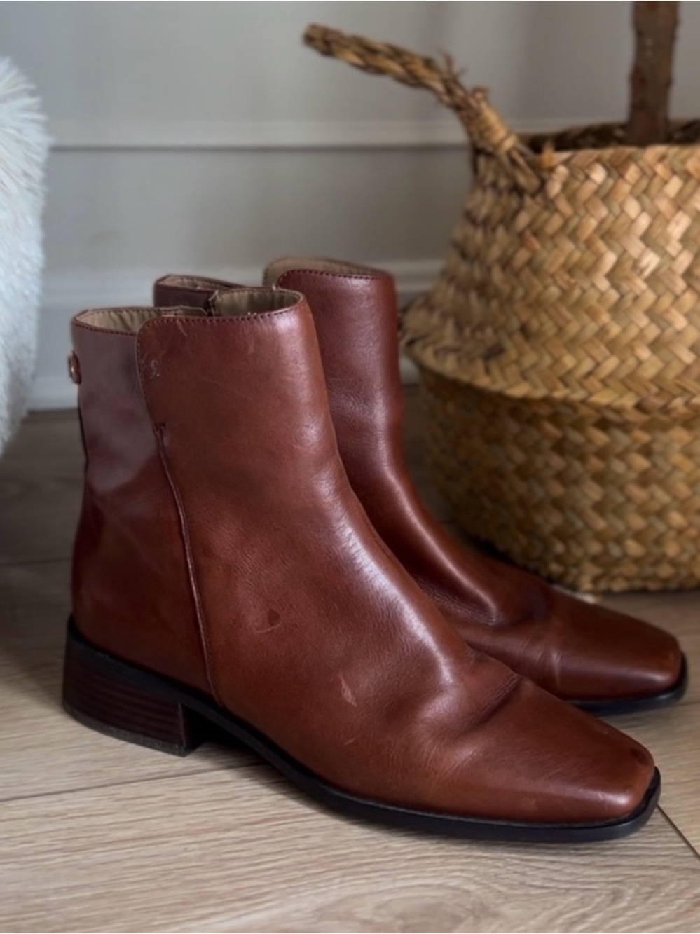 Sam Edelman Brown Leather Ankle Boots Size 9